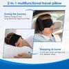 2 In 1 Travel Pillow Cotton Comfortable Neck Headrest with Eye Mask and Storage Bag 360° Support Airplane Pillow for Travelling