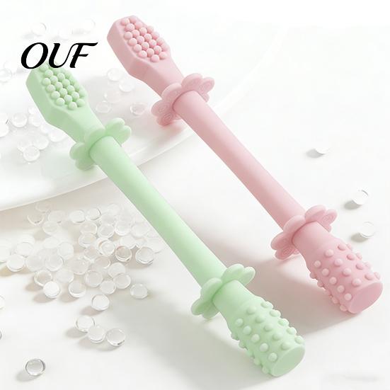 Seamless One Piece Teether Baby Silicone Teething Toy, Food-Grade Bite Soother for Gum Food Grade Relief, Anti-Finger Biting Chew Stick, Infant