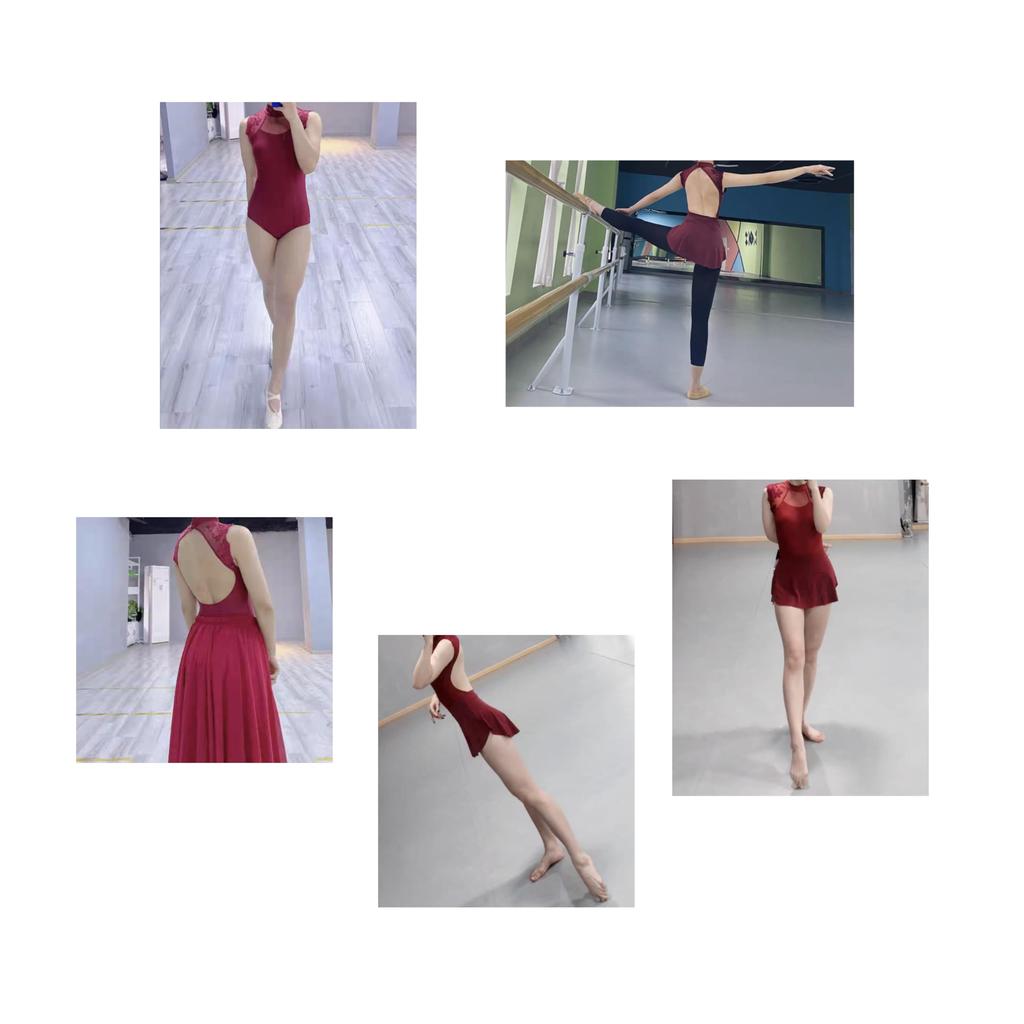 ProDance High Neck Elegant and Stylish Ballet Leotard PLHI009M Women's (L, Red)