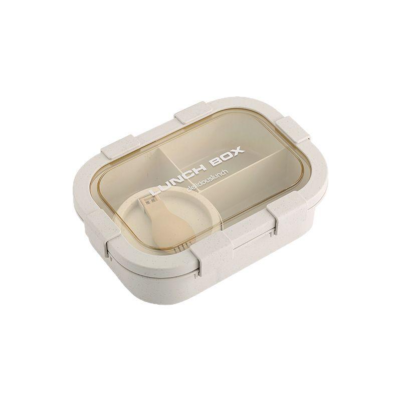 Wheat Straw Lunch Box With Soup Bowl For Office Workers And Students Packaged Food Storage