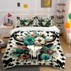 Cow Skull, Floral Arrangement. Bedding Sets Duvet Cover Sets Duvet Covers Pillowcases(1 * Duvet Cover 2 * Pillowcases Without Duvet Insert)