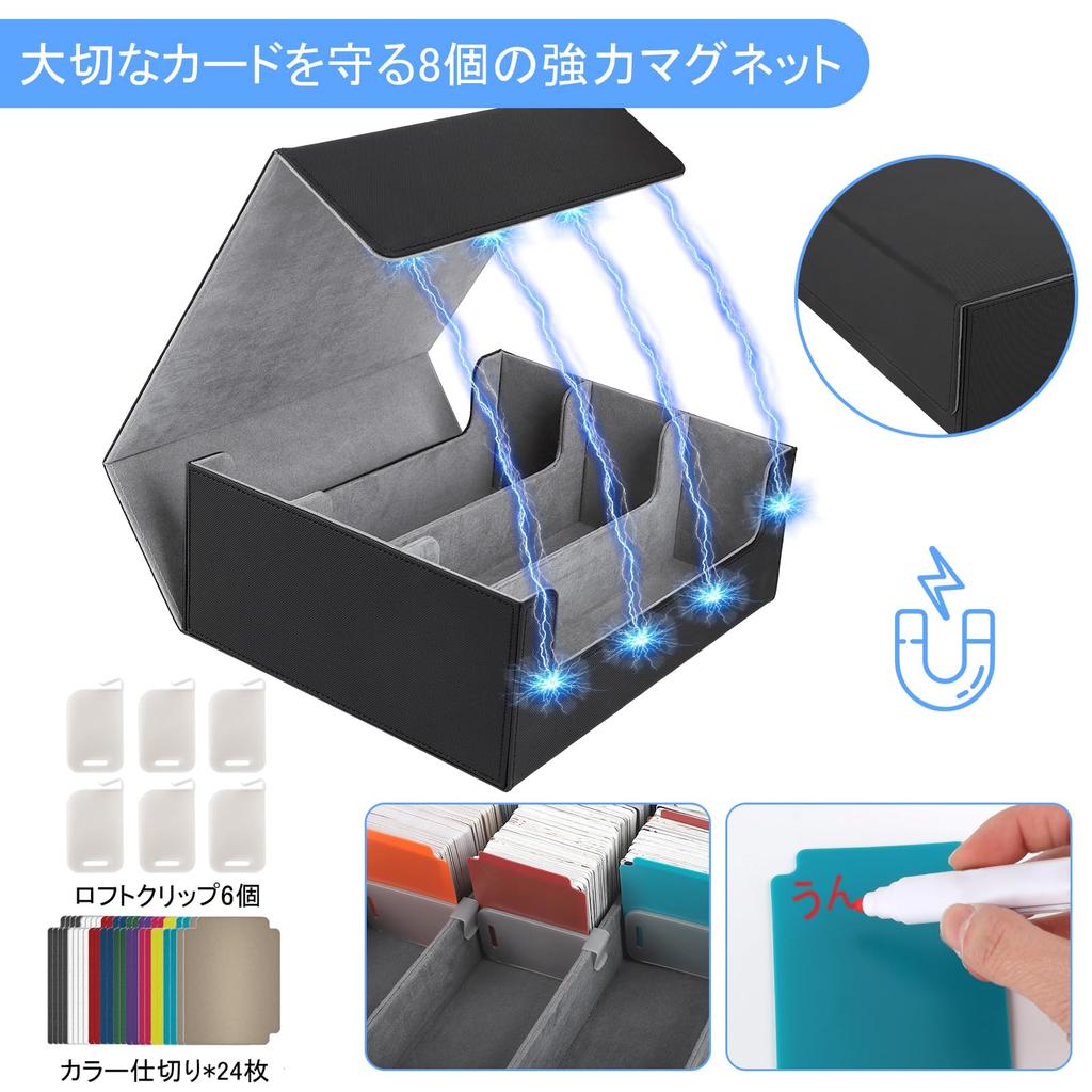 ZWSJLC Deck Card Large PU Trading Card Storage Box with 24 Dividers and Card Compatible with MTG and Other Card Games Case, Storage, Capacity,