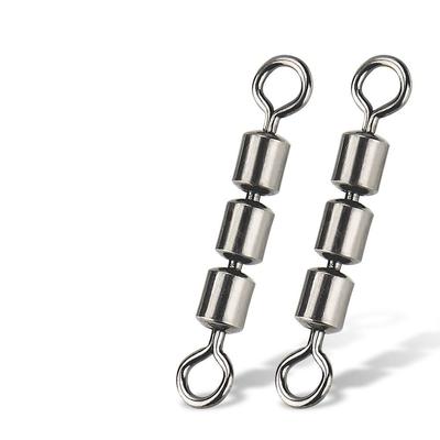 10PCS High Speed 3 Roller Swivels Triple Bearing Rolling Fishing Barrel Swivels   Carp Fishing