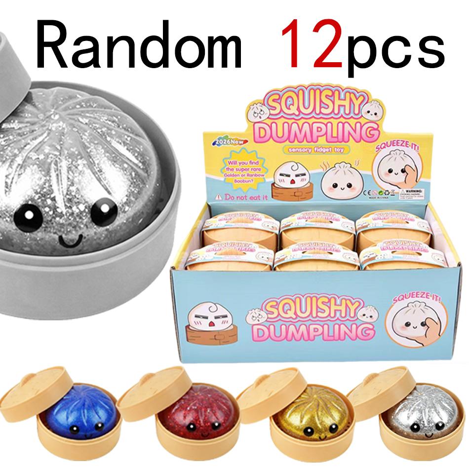 Push Bubble Colorful Dumpling Squishes Stress With Steamer Cute Anxiety Toy Soft Decompression Dough For Adults Prospector