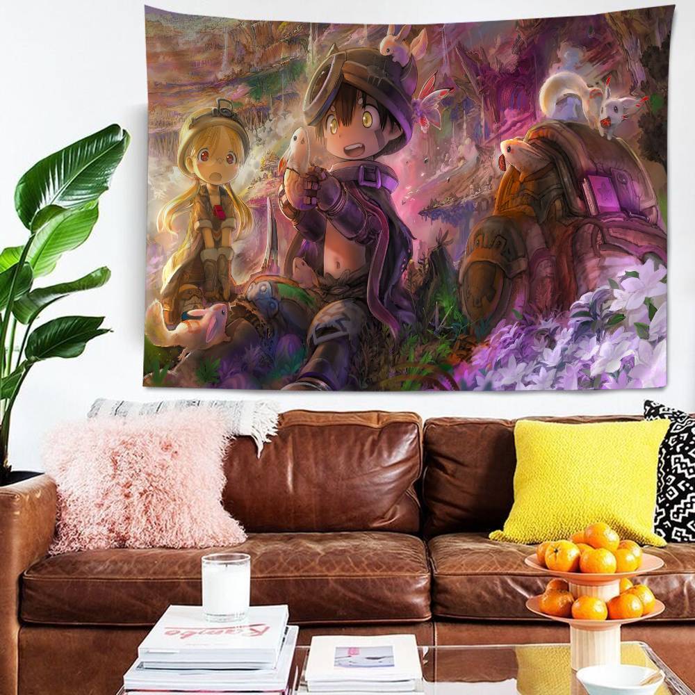 Anime Made In Abyss Buntes Wandteppich Wandbehang Böhmische Wandteppiche Mandala Wandbehang Tücher