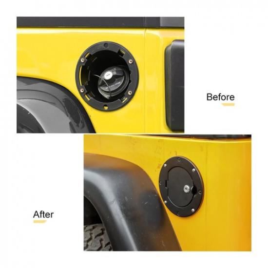 Car Door Gas Cap Fuel Filler Tank Cover With Lock For Jeep Wrangler TJ 1997-2006