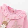 Children's Stylish Tops 2025 New Girls' Skin-Friendly Pure Cotton Sweatshirt Base Shirt Cute Pure Cotton Autumn Wear for Baby Girls