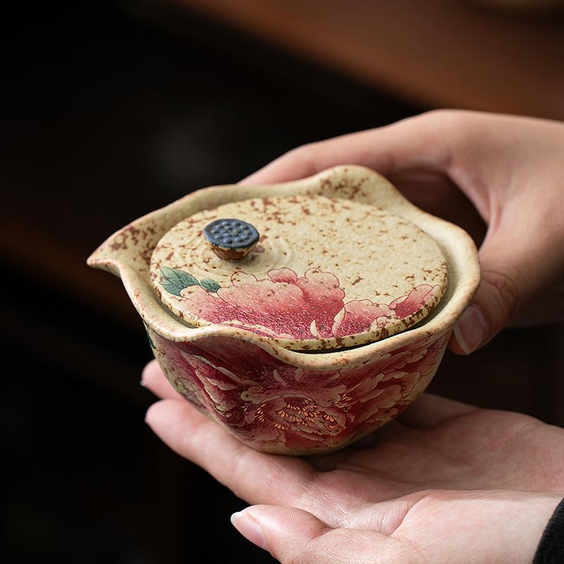 Keramik-Teekanne Wabi-Sabi-Stil Handgefertigt Kleine Retro-Pfinsten-Teekanne Für den persönlichen Gebrauch Zen-Teegeschirr Japanische Teezeremonie