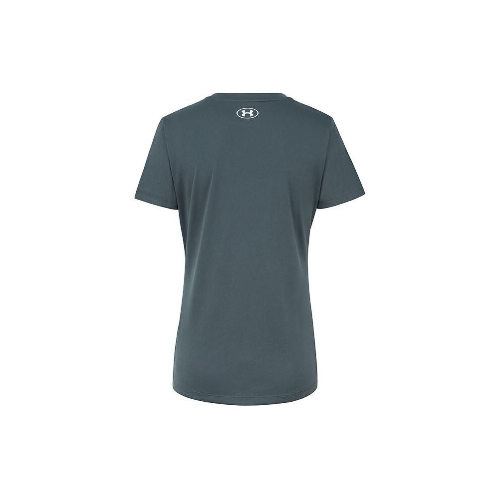 Under Armour Letter Logo Print Slim-Fit Short Sleeve T-Shirt Women Tops Grey 1377009-012