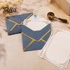 Western Style Envelopes 5Pcs with Gold Foil Trim, Offset Paper Invitation Handmade Cultural Creation Supplies for Wedding, Greeting Cards, Business