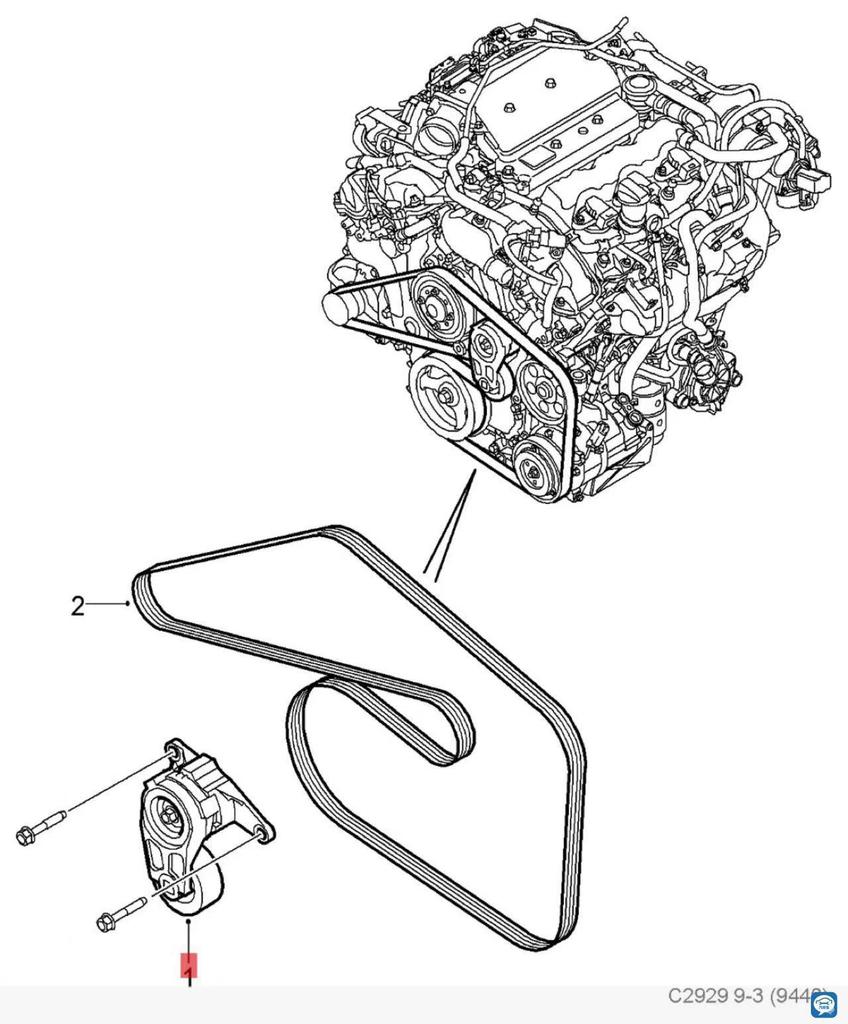 12575509 Tendicinghia per Enclave, LaCrosse, Captiva e Camaro.