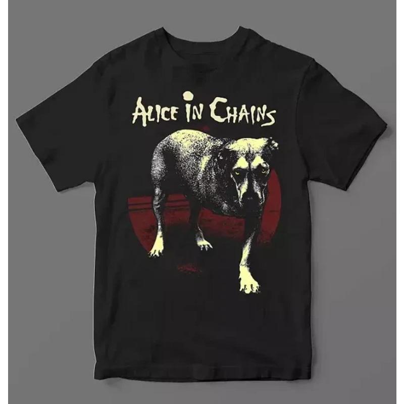 Alice in Chains Black TShirt Cotton All  Oversized T Shirt Harajuku Men Clothing S
