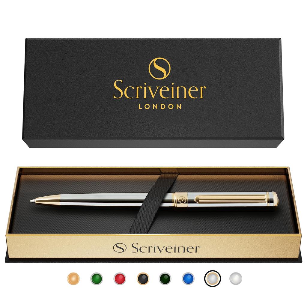 Scriveiner penna a sfera premium oro vero con Schmidt nero Un perfetto set regalo penna a sfera per e uso ufficio penna, placcata, ricarica. uomini, donne,