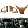 Peach Wood Grain Car Steering Wheel Decor Cover Trim For Honda CR-V CRV 2017-20<