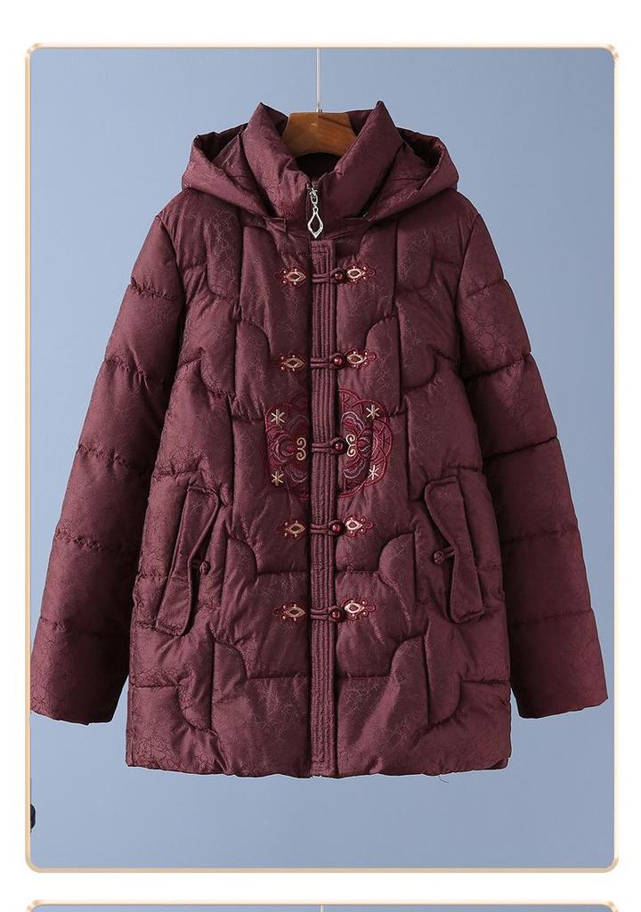 Women's Winter Cotton Jacket: Thickened Coat for Middle-Aged & Elderly, Chinese Style for 60s-70s Ladies