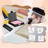 Sticky Note Stencil with 5 Types Stencils 3x3 Notes Holder Stencil Memo Sticky Note Holder Dispenser with Stencils Reble Notes Holders with Template