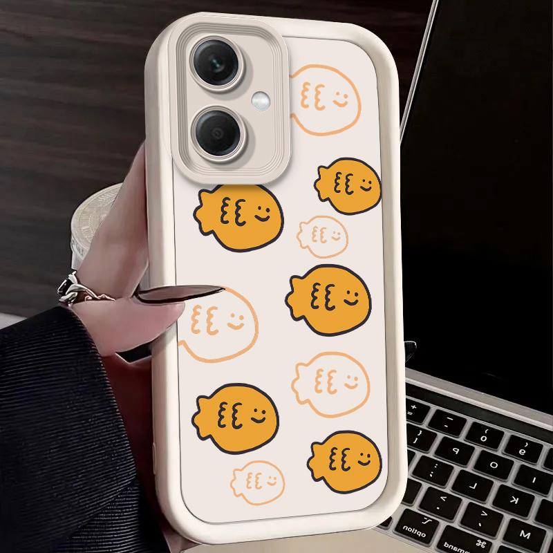Cartoon Cat Fish Dot Print Case for Xiaomi Redmi Note 14 13 12 Turbo 11S 4G 11 10 Pro Plus 9 14C 13C 12C 9C A2 A1 Cover Funda