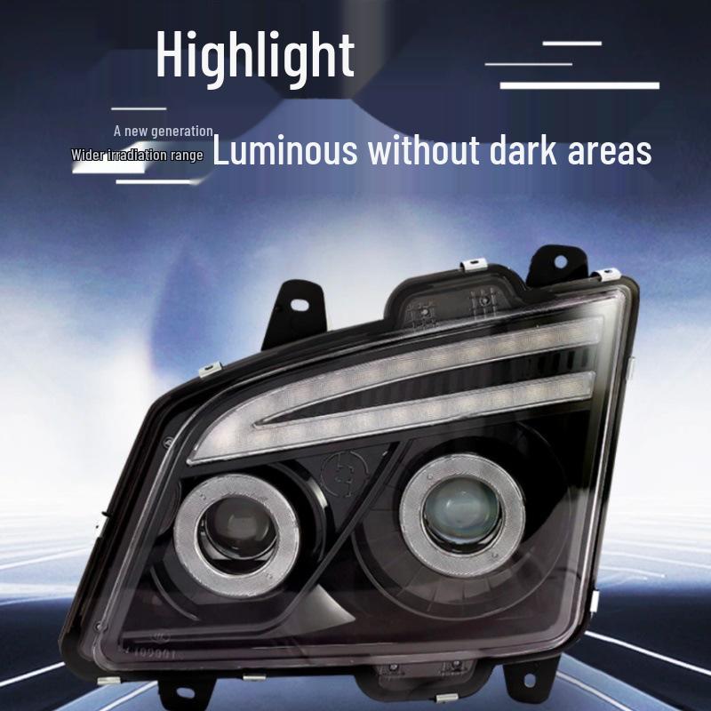 Jiefang JH6 LED Headlight Assembly: Super Bright Dual Lens with Daytime Running Lights & Flowing Turn Signals