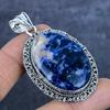 Natürlicher Sodalith Edelstein 925 Sterlingsilber Schmuck Anhänger 2.44" B0n29