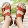 Fashion 2025 Men's Leather Casual Shoes Thick Soles Wear-resistant Soles Summer Sandals High-quality New Outdoor Men's Beach Shoes