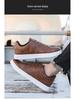 Męskie Lekkie Oddychające Skórzane Buty Casual - Modne Sneakersy w Stylu Koreańskim na Wiosnę i Jesień