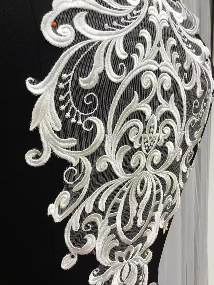 1Pce European Style Embroidered Lace Flower Patches DIY High-End Wedding Veil Sewing Accessories