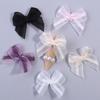 30Pcs/Lot Pink Purple Mesh Lace Bows Polyester Satin Ribbon Patch Applique DIY Decoration Headwear Accessories