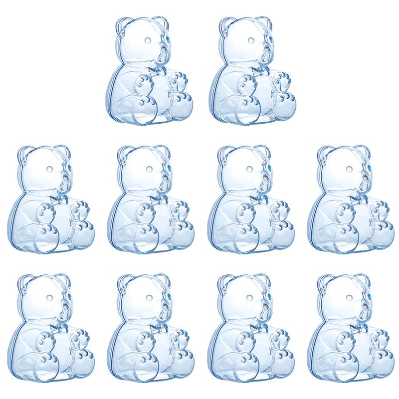 10pcs Bear Shaped Gift Box Clear Plastic Bear Candy Snack Container for Wedding Birthday Party Decor Supplies Baby Shower Favors