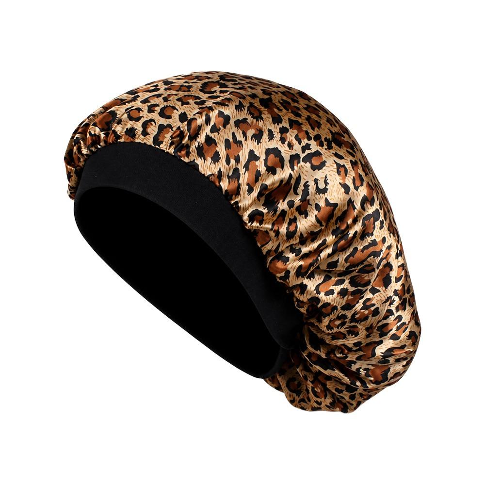 Elastic Wide Band Satin Sleep Bonnet Hair Loss Cover Bath Hair Cap Night Cap  Hair Wrap Accessories