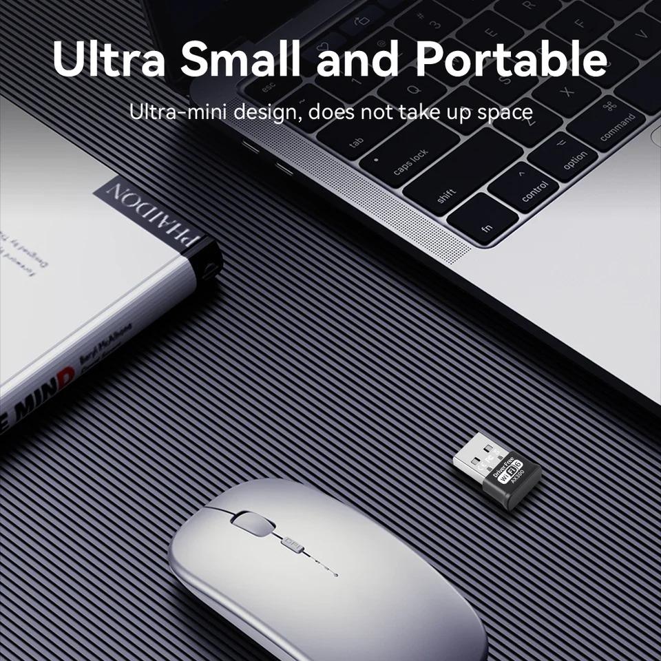 USB WIFI 6 Adapter 286Mbps Draadloze Netwerkkaart Mini Draadloze Ontvanger Voor PC/Laptop Voor Win7/10/11 Drivervrij
