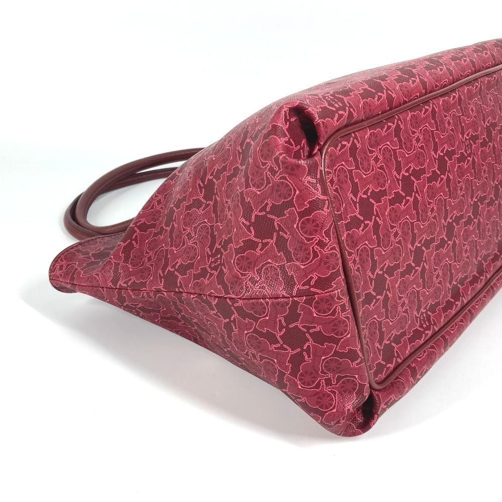 Celine Logo Sulky Bag Tote Bag Shawl Shoulder Bag PVC/Leather RedBased