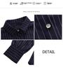 Women's Retro Striped Chiffon Shirt - Spring/Autumn 2025 Collection with Layered Lapel Design