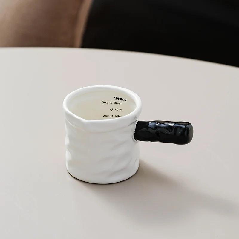 

Pleated Ceramic Mugs and Saucers Home Office Afternoon Tea Tea Set Latte Milk Flower Cups Ceramic Coffee Mugs Advanced Gift Mugs 90ML-220ML