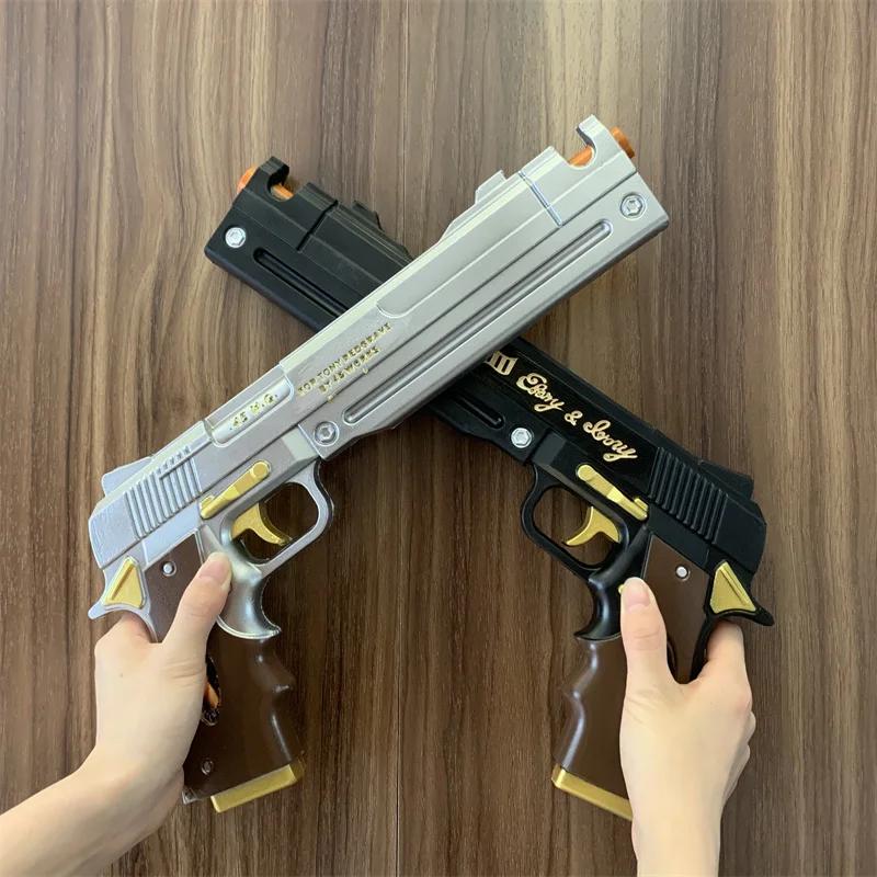 Cosplay Golden Guns Laser Rifle Revolver Prop Weapons Model Gun No Shotting Safety PU Rubber Halloween Gift