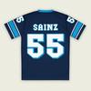 Maglietta Unisex Casual a Scollo a V Larga Stampa 3D Manica Corta per Pilota Carlos Numero 55 Sainz Jr