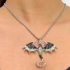 Collana Pendente Drago Cartoon Drip Retrò con Diamanti - Stile Disco Hip Hop Europeo & Americano