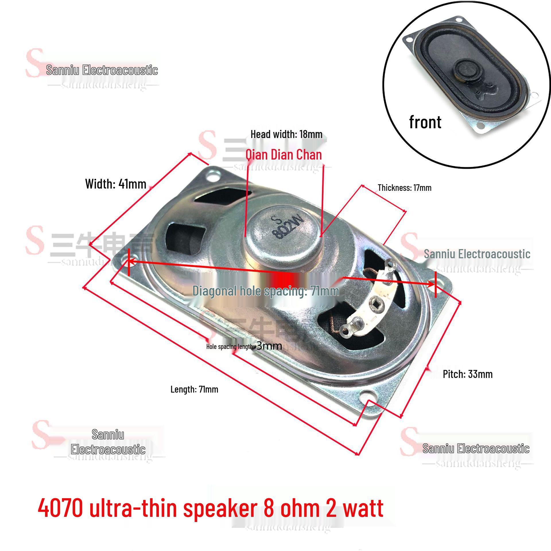 

4070 Transparent Waterproof Magnetic Basin 4 Ohm 5W Display Speaker for TV Projector Advertising