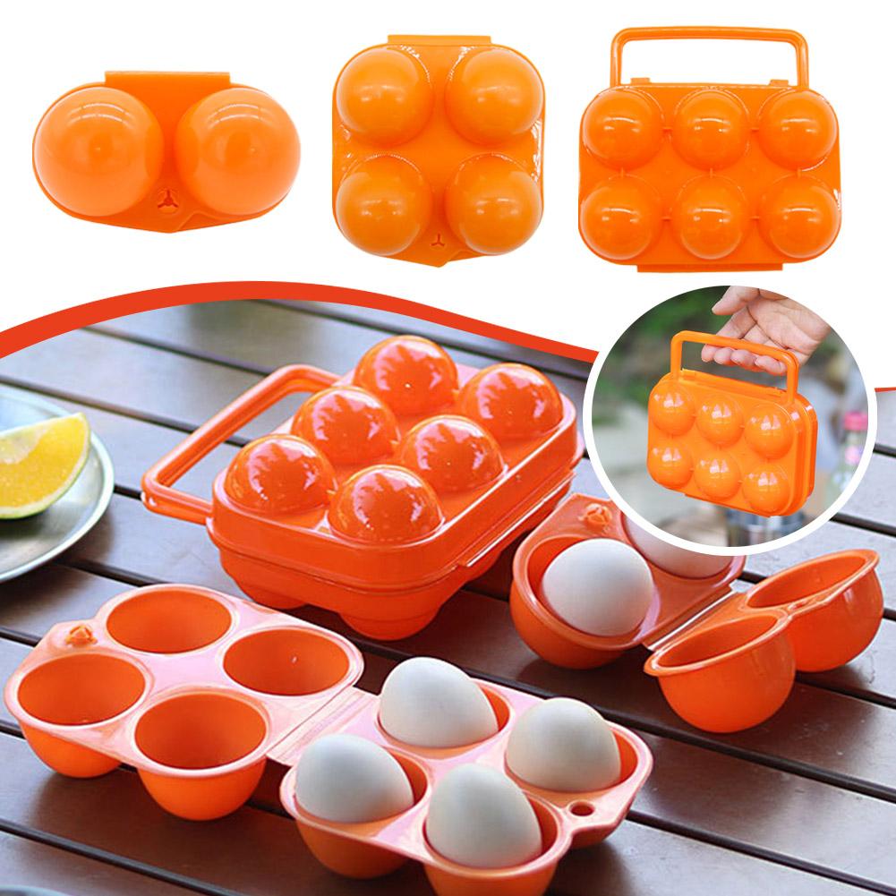2/4/6 Grid Egg Storage Box Portable Egg Holder Container for Outdoor Camping Picnic Eggs Box Case Kitchen Organizer Case