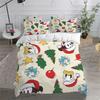 Merry Christmas King Queen Duvet Cover Red Cartoon Santa Bedding Set Kids Boys Girls Christmas Tree 2/3pcs Polyester Quilt Cover
