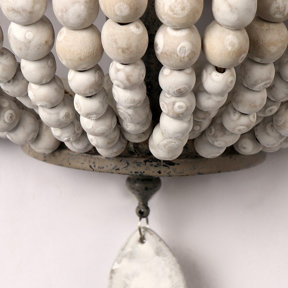 European-Style Retro Wooden Bead Wall Lamp E27/E26 Bedroom Bedside Loft Corridor Porch Cafe Lighting Wall Lamp
