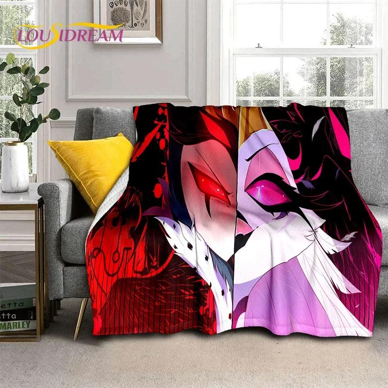 3D H-Helluva Boss Blitzo H-Hazbin Hotel Cartoon Blanket,Soft Throw Blanket for Home Bedroom Bed Sofa Picnic Office Cover Blanket