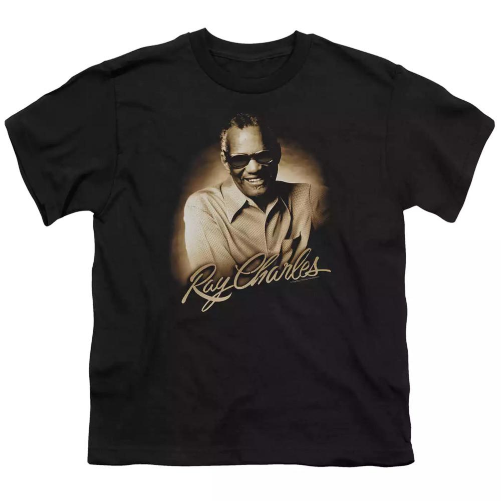 Vtg Ray Charles Singer T Shirt For Men Heavy Cotton Black Shirt SE055 Unisex T-Shirt XXXXL