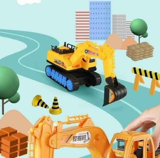 Large Children's Inertia Excavator Toy - Engineering Vehicle Model for Kids