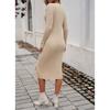 Women Slim V-neck Slit Sweater Dress
