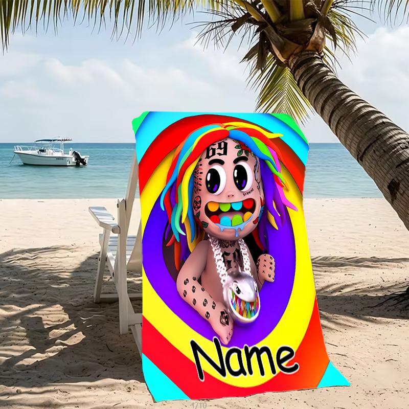 Customizable Personalized Beach Towels 6ix9ine TattleTales Themed designs.Suitable for the Beach, Yoga, Sports;ideal As Beach Accessories