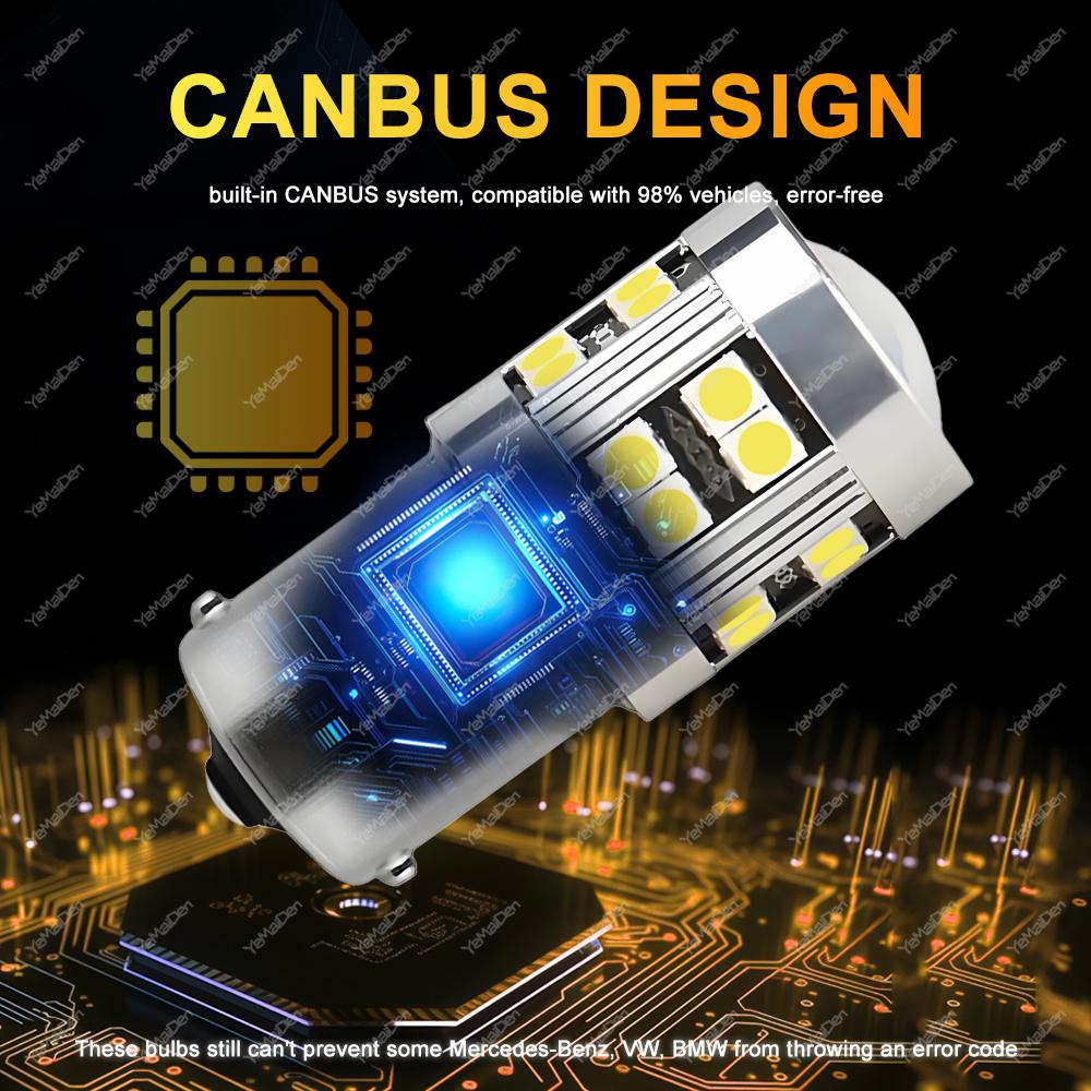 2/4 PCS CANBUS 1156 BA15S 1157 BAY15D LED Bulb For Car Turn Signal Reverse Brake Parking Lights 12V 24V 3030-24SMD 1000LM White Back Up Lights 1