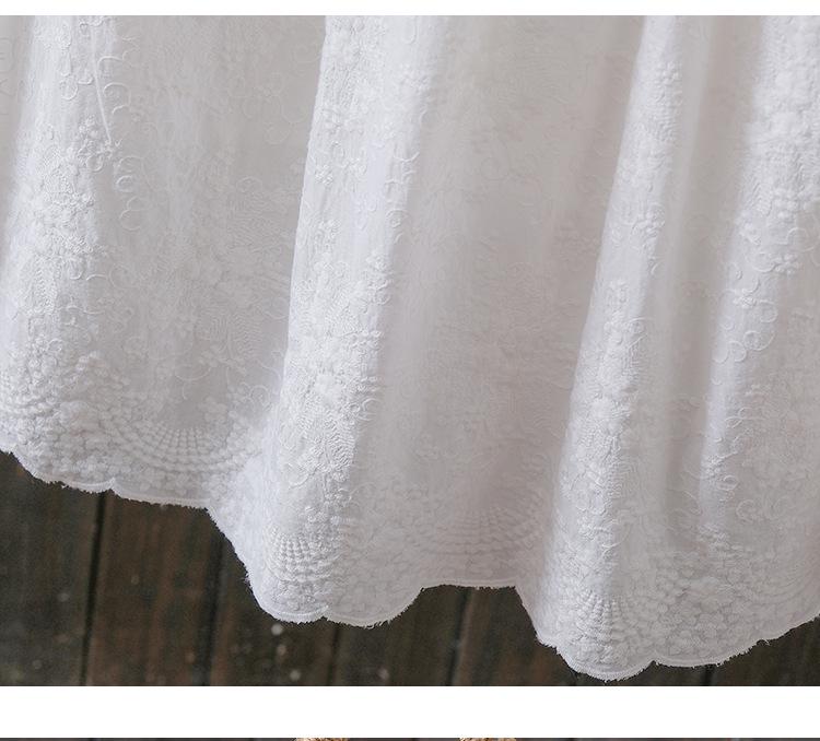3178 Cotton Linen A-line Skirt with Retro Embroidery - Women's Spring/Summer 2026 Collection