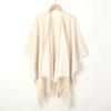 Womens Cashmere Blend Fringed Shawl Wrap Winter Warm Cape Coat Boho Chic