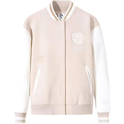 Colorblock Buchstaben Locker Bequeme Baseballjacke Damen Jacke Rosa 162448703N-1