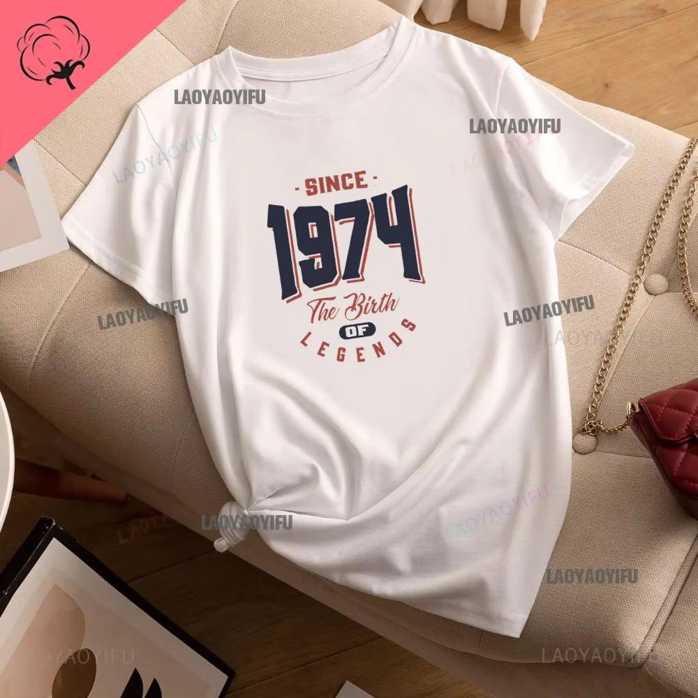 Vintage Funny Made in 1974 All Original Parts T Shirt Graphic Streetwear Short Sleeve Birthday Gifts Summer Cotton Tshirt Men